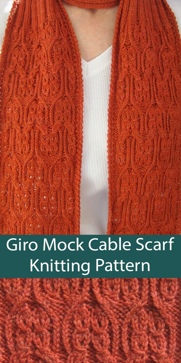 Scarf Knitting Pattern Giro Mock Cable Scarf