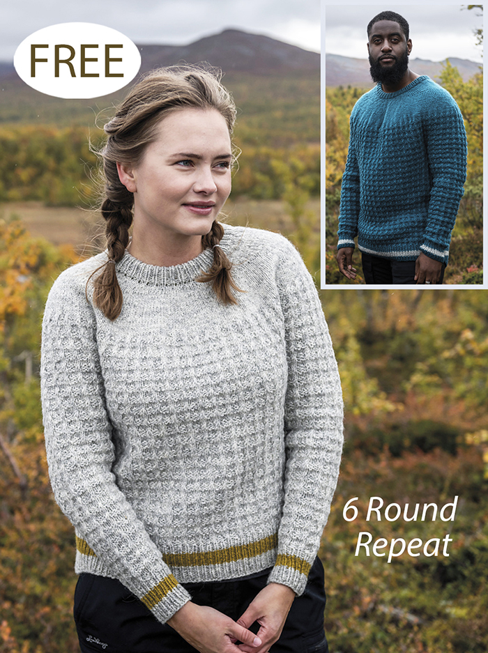 Free Glacier Sweaters Knitting Pattern for Men and Women