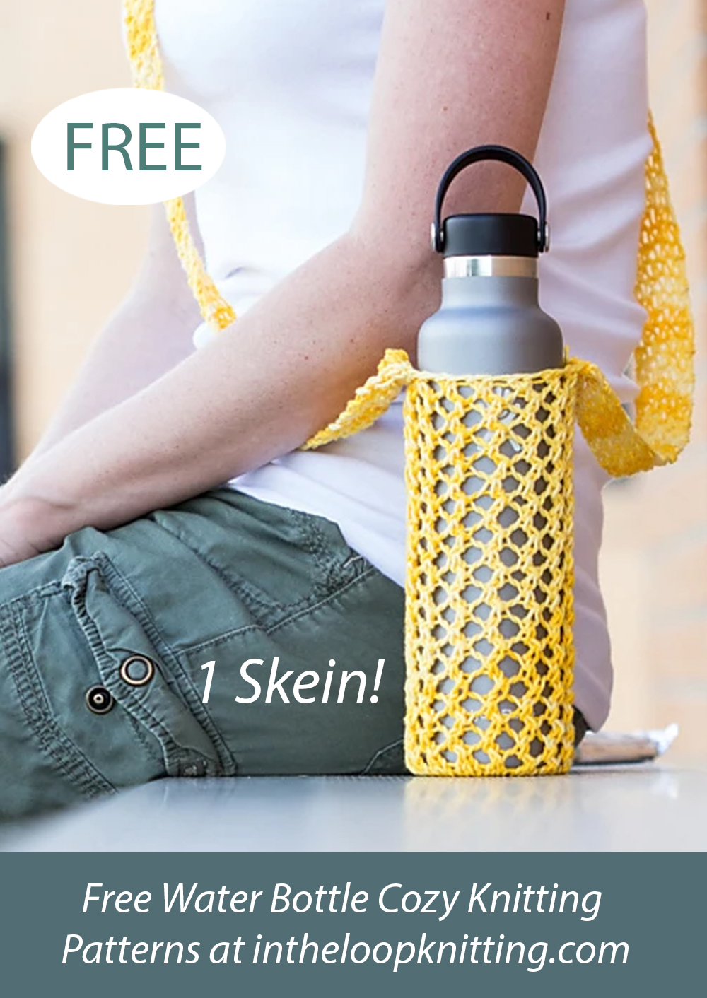 Free One Skein Glee Water Bottle Sling Knitting Pattern