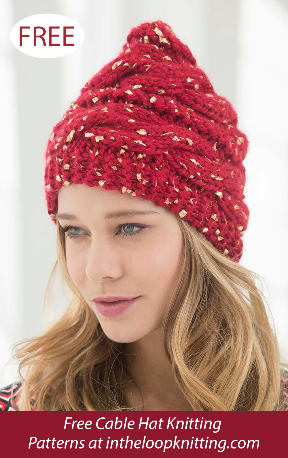 Free Sideways Cabled Hat Knitting Pattern