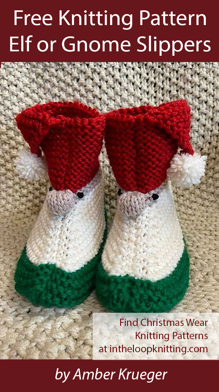 Free Christmas Slippers Knitting Pattern Elf or Gnome Slippers