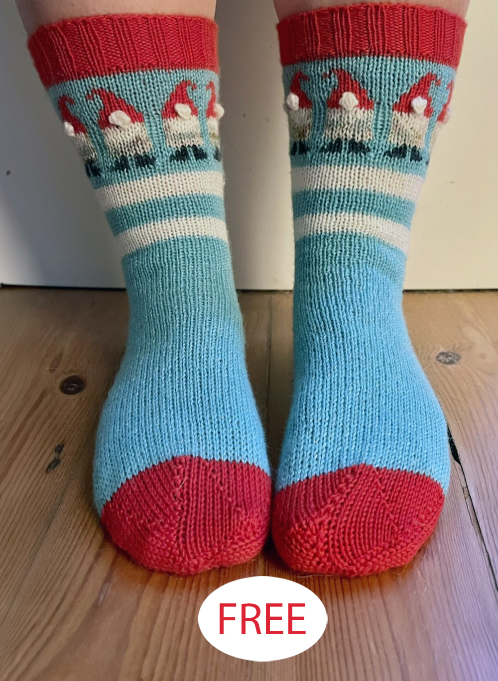 Free Gnoming Socks Knitting Pattern Stash Buster