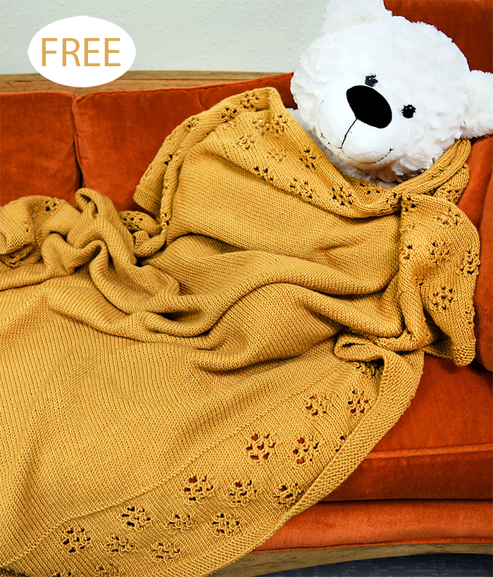 Free knitting pattern Golden Daisies Lapghan knitting patterns