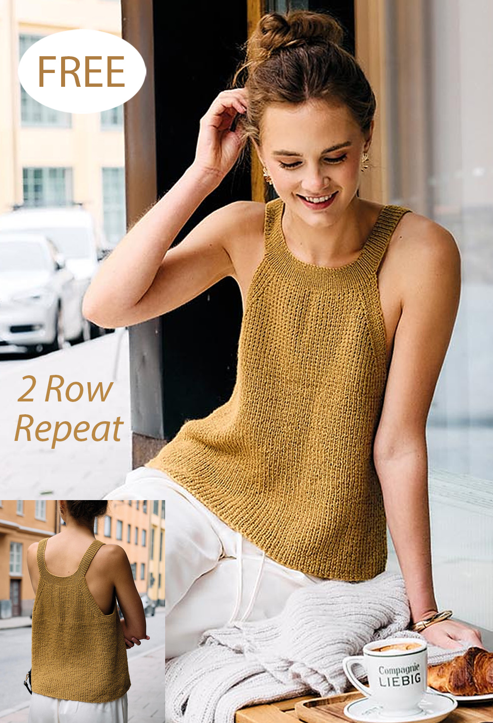 Golden Girl Sleeveless Top Knitting Pattern Set