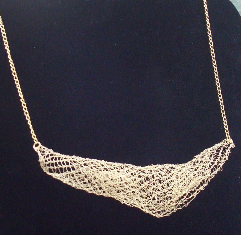 Free Knitting Pattern for Golden Waves Necklace