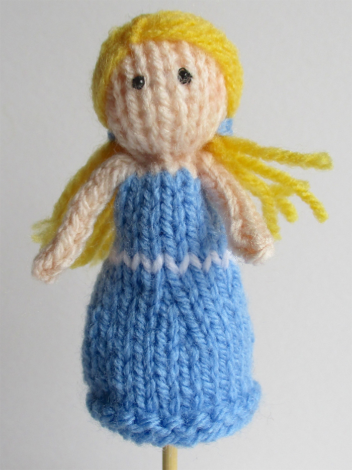 Free Knitting Pattern for Goldilocks Finger Puppet