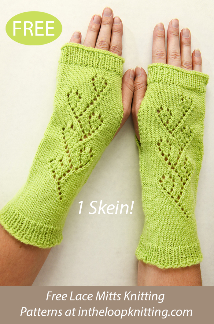 Free Grace Note Mitts Knitting Pattern One Skein