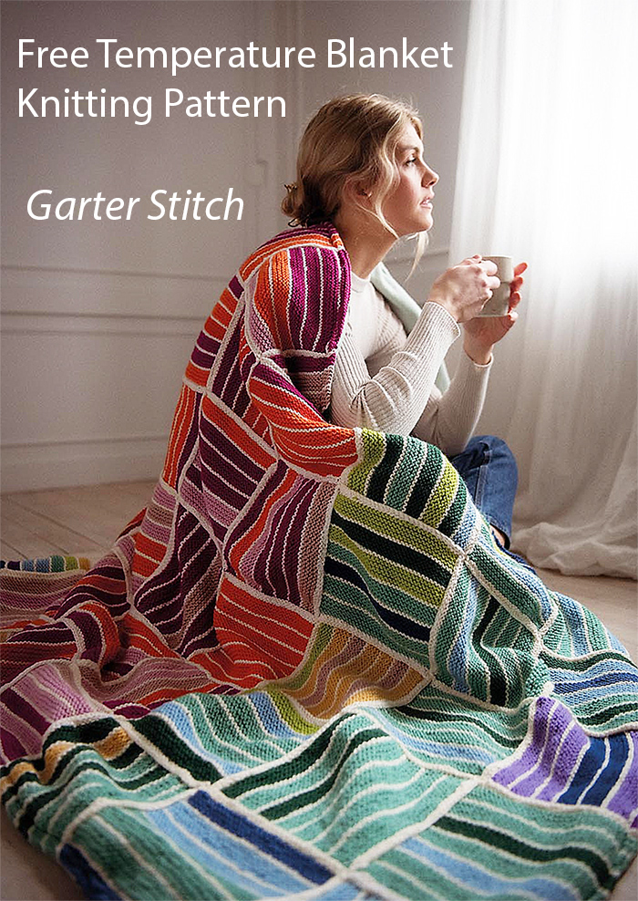 Free Rows of Degrees Temperature Blanket Knitting