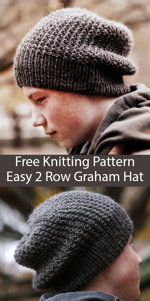 Free Knitting Pattern for Easy 2 Row Repeat Graham Hat