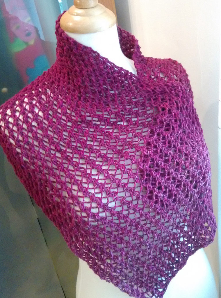 Free Knitting Pattern for One Row Repeat Shawl