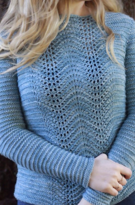 Lace sweater knitting pattern - Daphne Knit Sweater Patttern