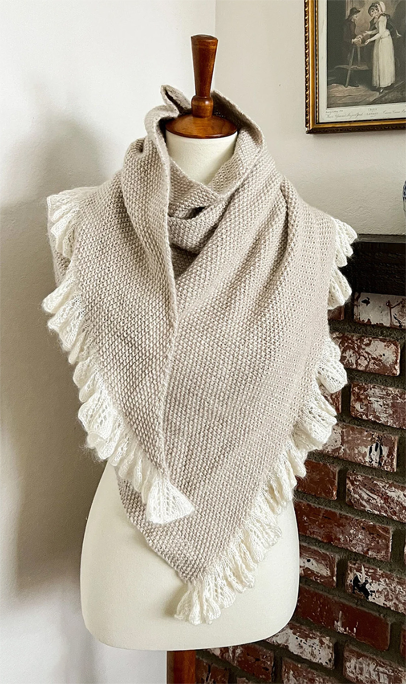 Knitting Pattern for Easy Grandmillennial Shawl