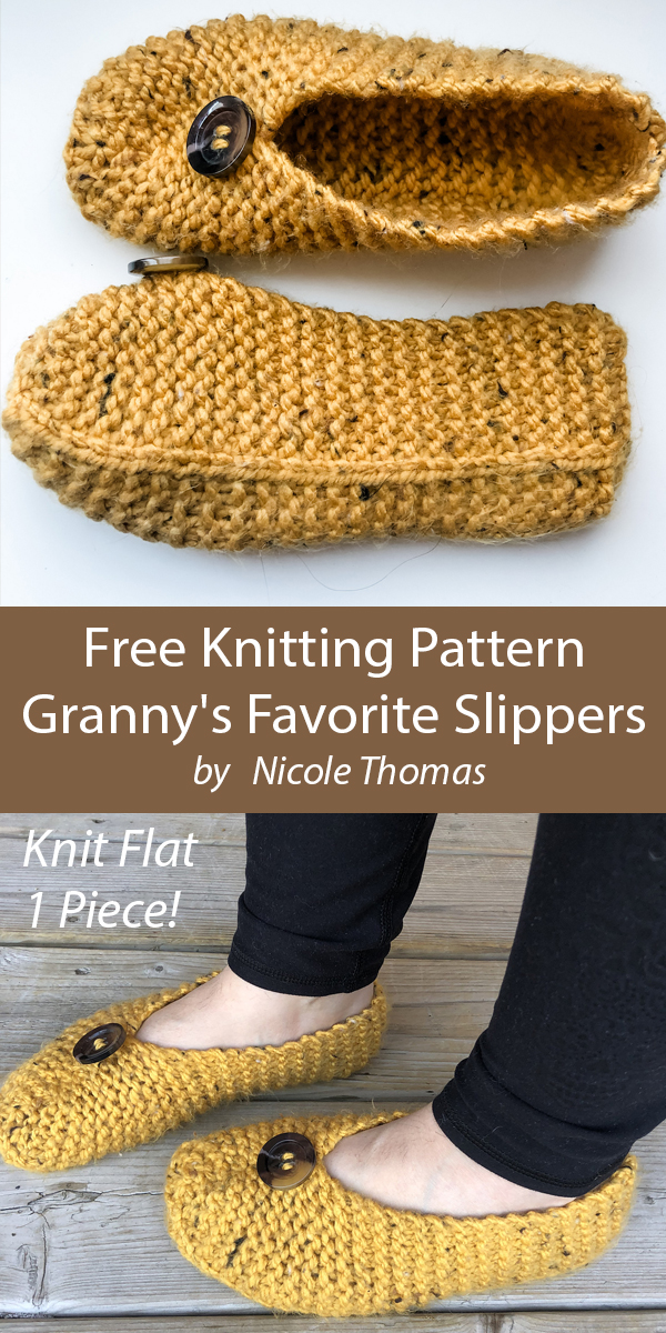 Granny's Favourite Slippers Free Knitting Pattern Super Bulky Yarn