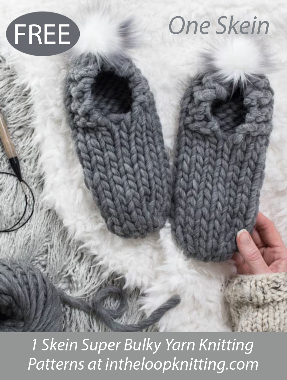 Gray Day Slippers  Free Knitting Pattern
