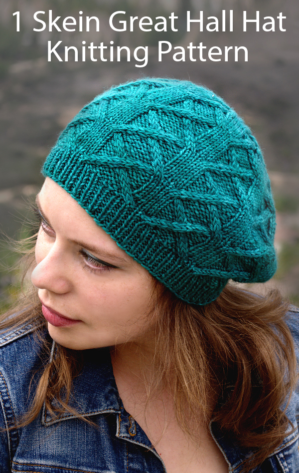 Knitting Pattern for One Skein Great Hall Hat