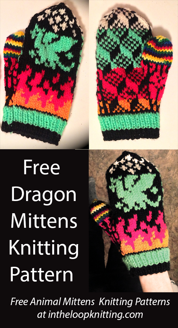 Free Dragon Mittens Knitting Pattern