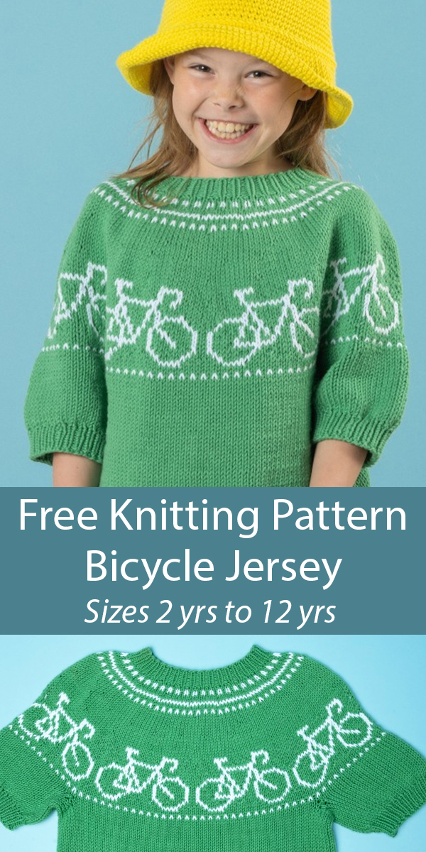 Bicycle Sweater Free Knitting Pattern Tour de France Children's Jersey