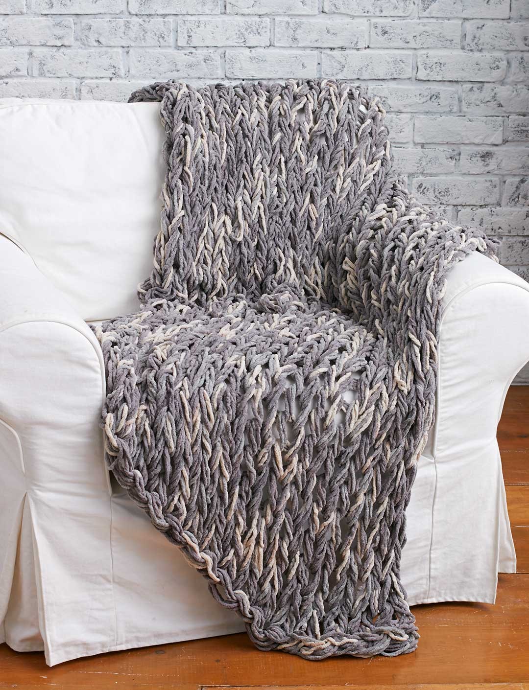 Free Knitting Pattern for Arm Knit 3 Hour Blanket