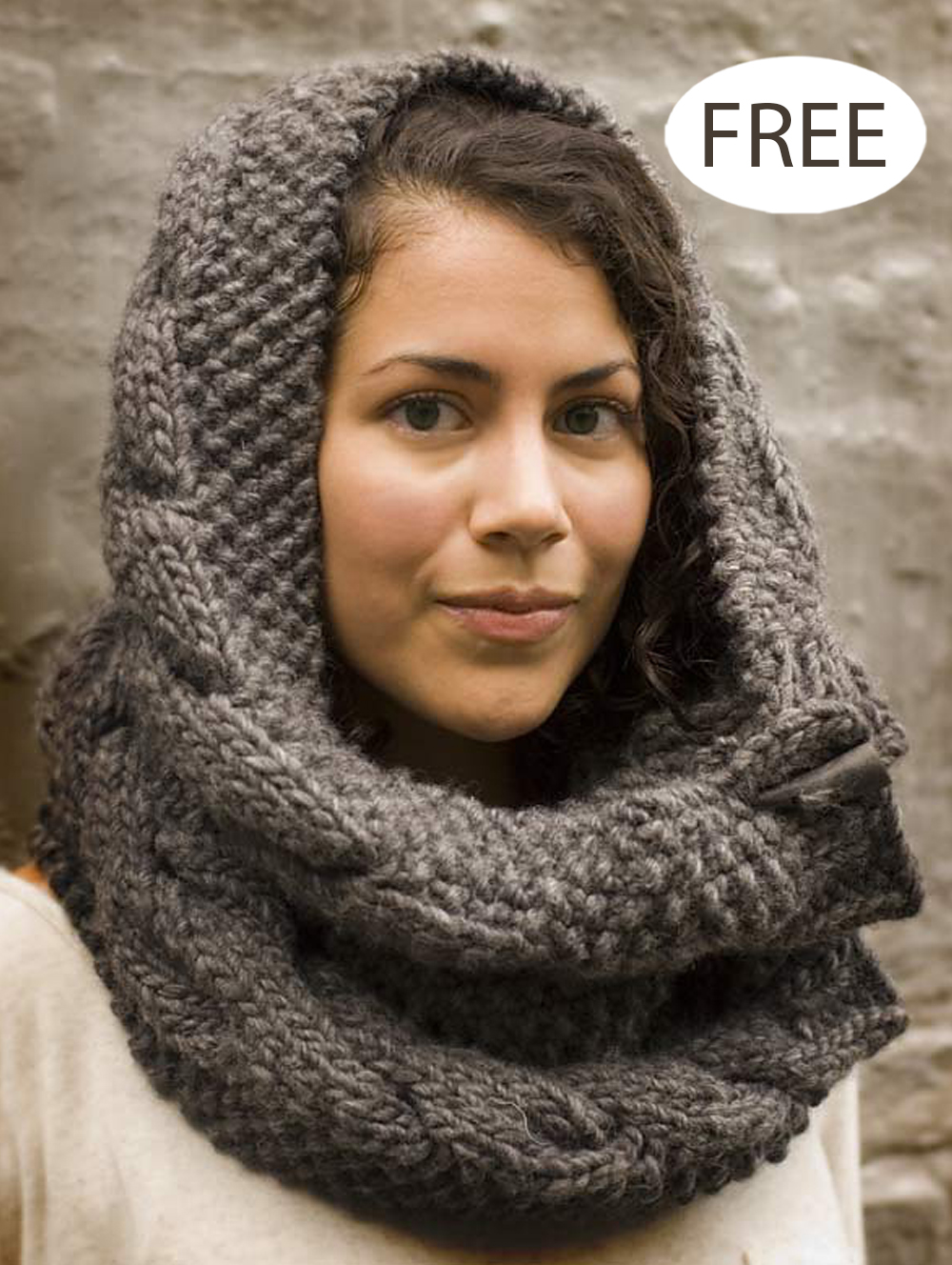 Free Knitting Pattern Grey Owl Cowl