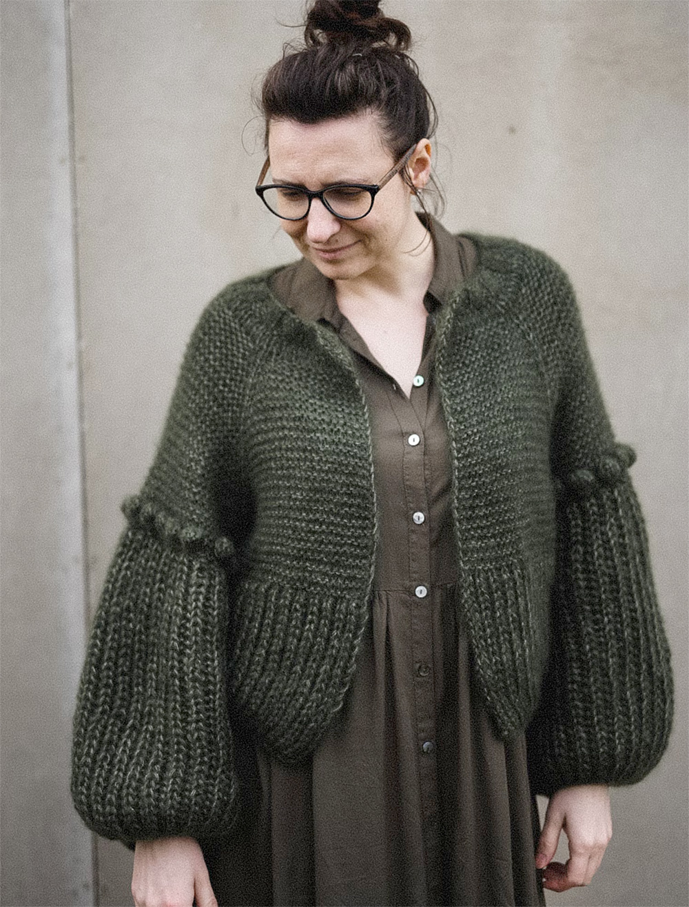 Grey Sheep Bobble Jacket Cardigan Knitting Pattern