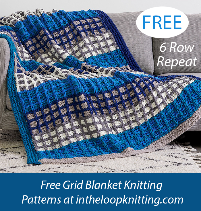 Free Grids Blanket Knitting Pattern