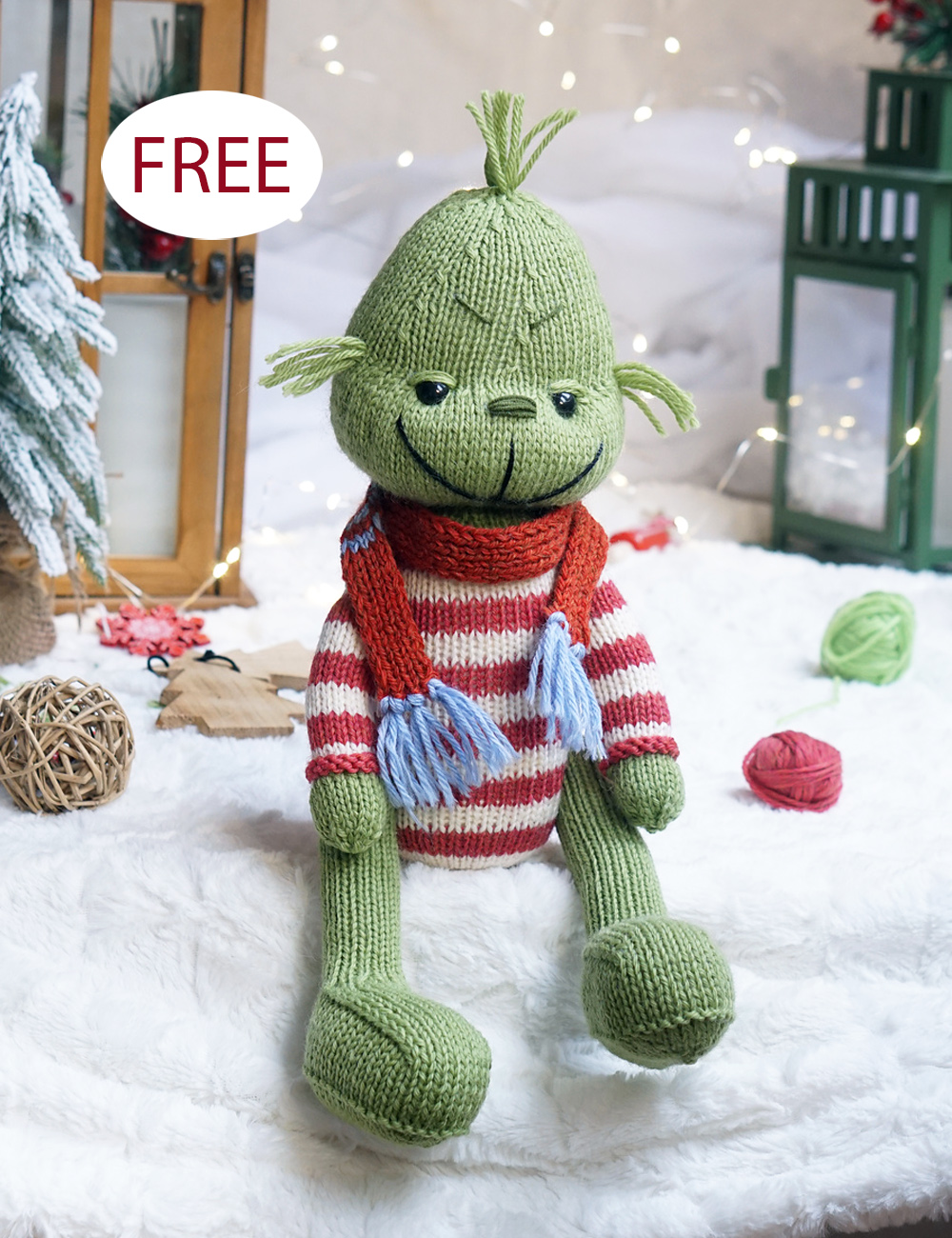 Free Grinch Toy Knitting Pattern