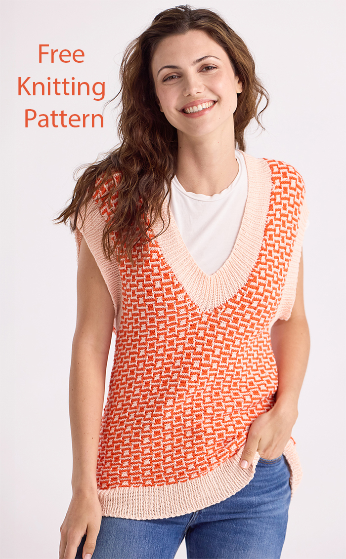 Free Sweater Knitting Pattern Groovy Checkers Vest