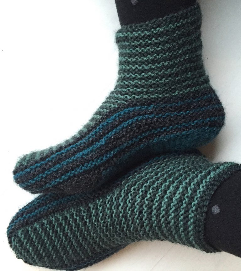 Free Knitting Pattern for Grown-Up Garter Booties