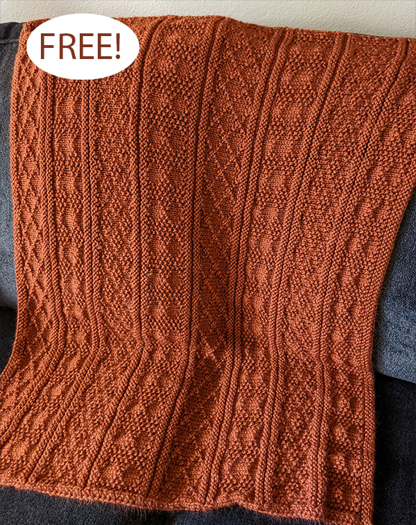 Free Easy Knitting Pattern for Guernsey Style Baby Blanket