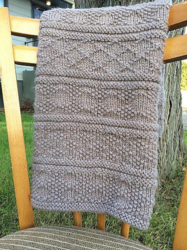 Free Easy Knitting Pattern for Guernsey Style Baby Blanket