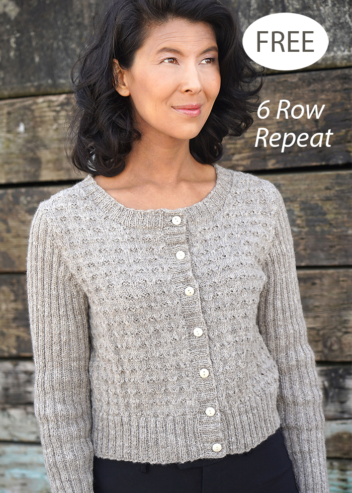 Free Knitting Pattern 6 row Gullwing Cropped Cardigan