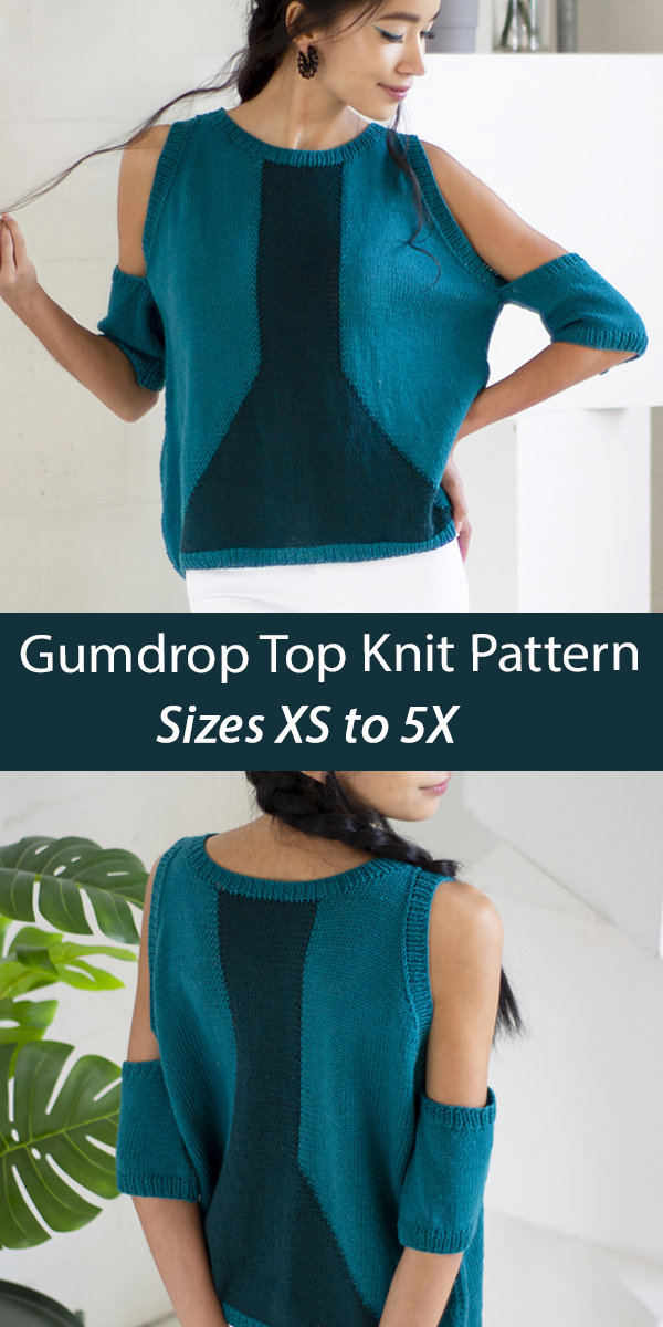 Knitting Pattern Gumdrop Top Cold Shoulder Top