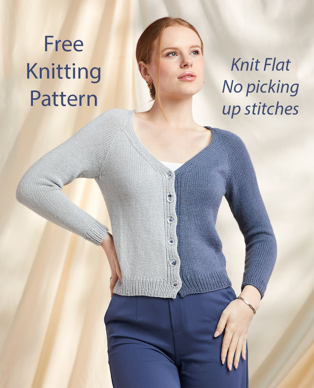 Free Half and Half Cardigan Knitting Pattern