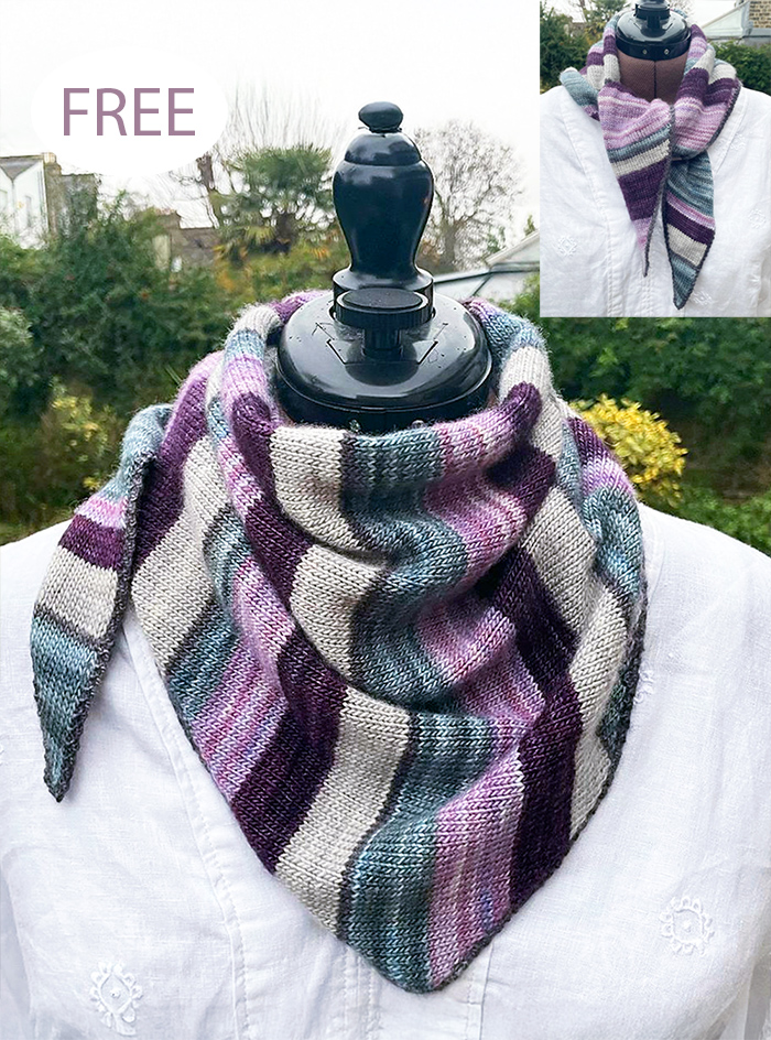 Free Knitting Pattern Half-and-half Triangle Scarf