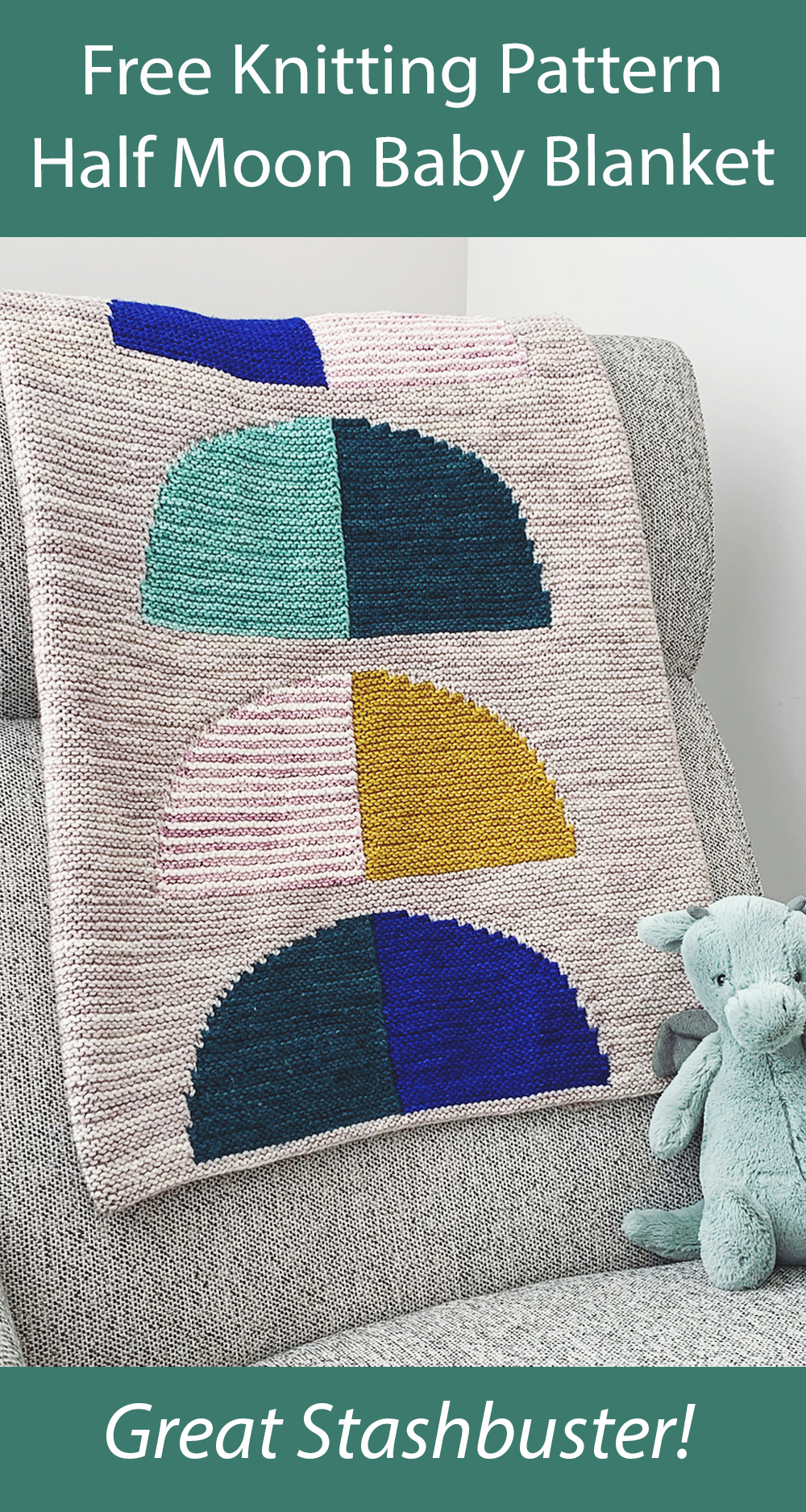 Free Knitting Pattern Half Moon Baby Blanket Stashbuster