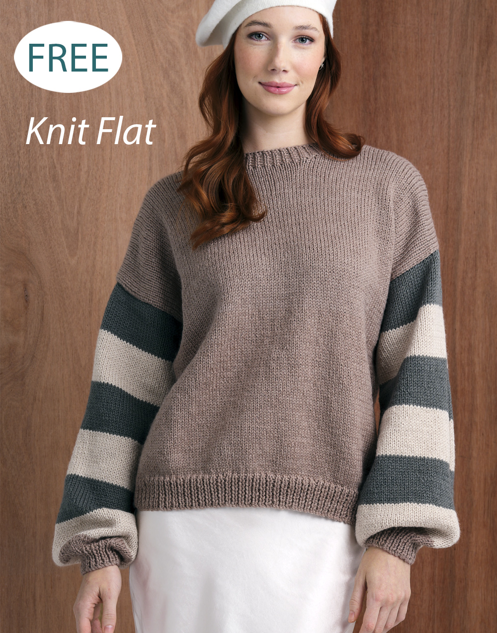 Free Stripe Sleeved Jumper Sweater Knitting Pattern