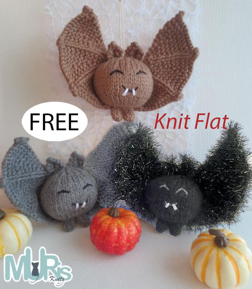 Free Halloween Bats Ornament Knitting Pattern