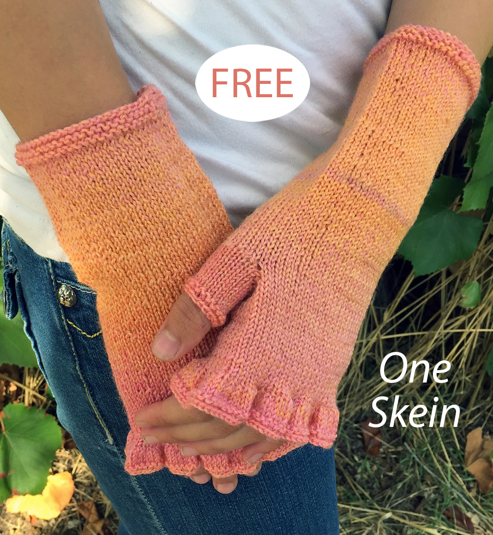 Free One Skein Haloarchaea Mitts Knitting Pattern