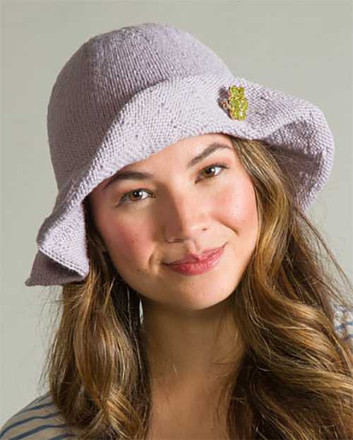 knit hat with brim pattern