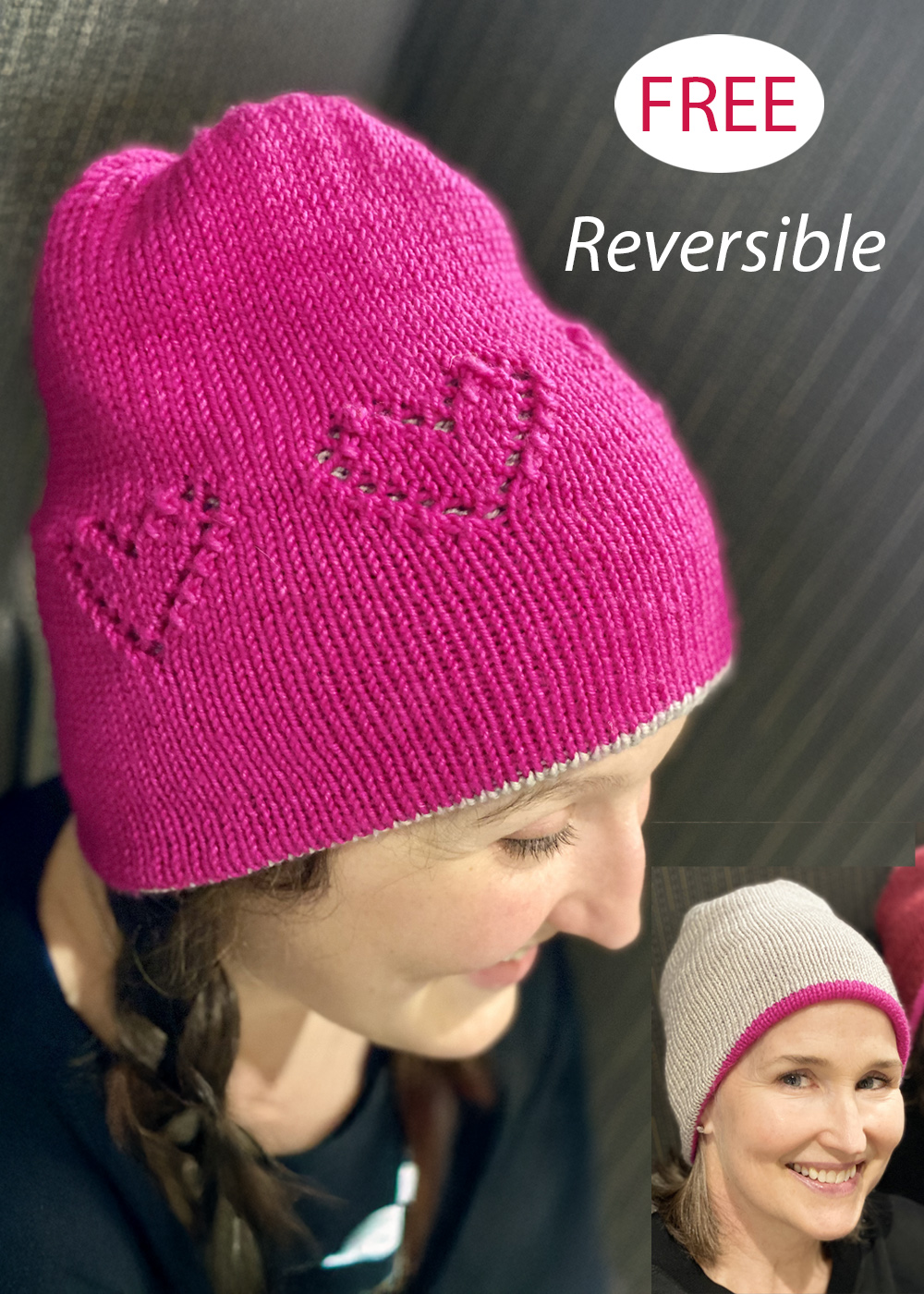 Valentine's Day Hana’s Got Heart Hat Free Knitting Pattern