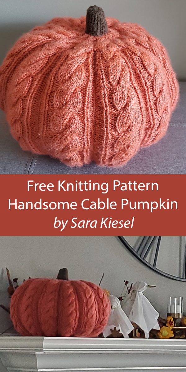 Free Pumpkin Knitting Pattern Handsome Cable Pumpkin