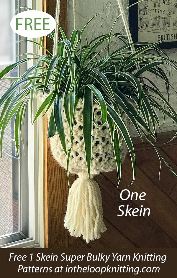 Free One Skein Hang In There Basket Knitting Pattern