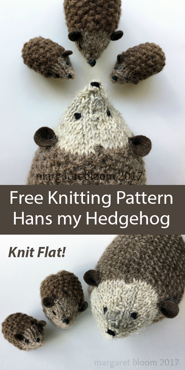 Free Hedgehog Knitting Pattern Hans my Hedgehog Knit Flat