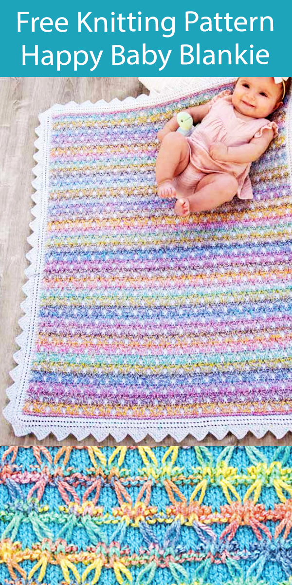 Free Baby Blanket Knitting Pattern Happy Baby Blankie