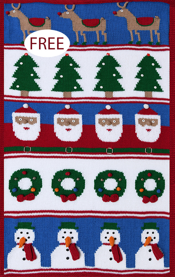 Free Happy Holidays Blanket knitting patterns