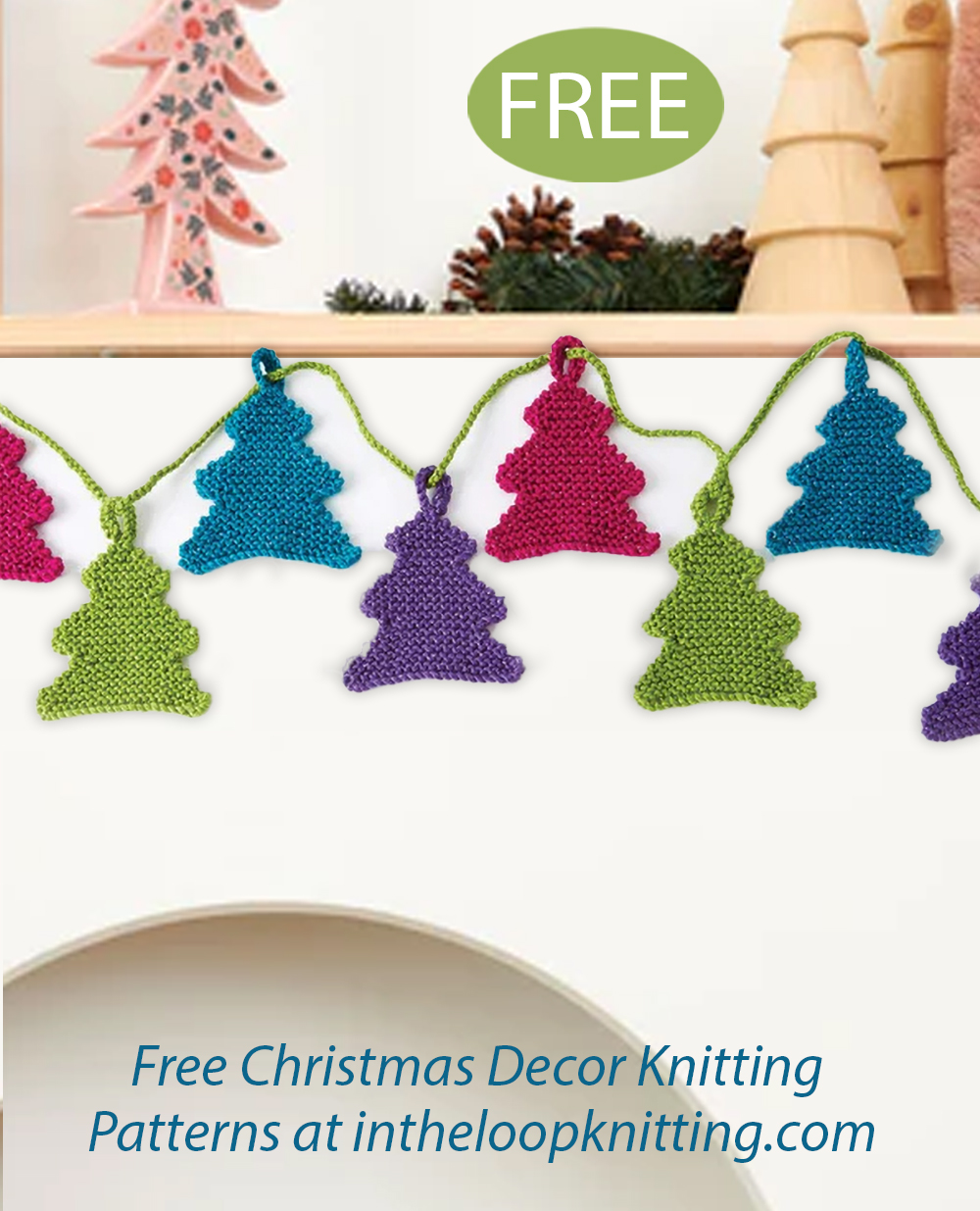Free Happy Tree Garland Knitting Pattern