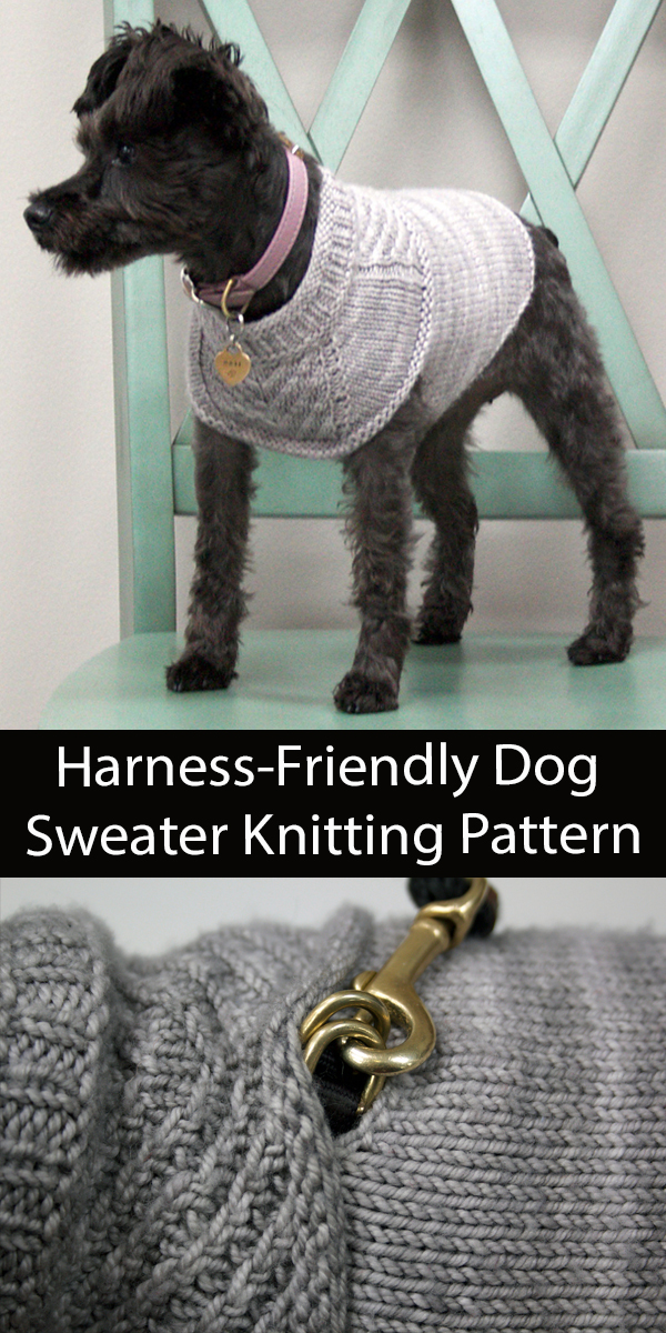 Free Knitting Pattern Harness-Friendly Dog Sweater