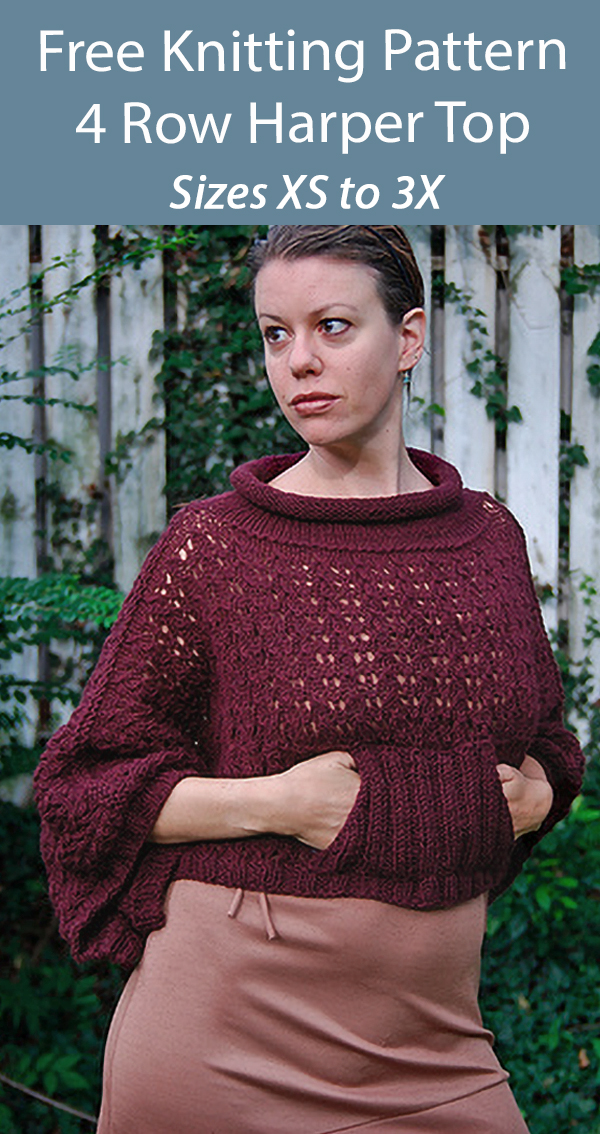 Free Sweater Knitting Pattern Harper Pullover 4 Row Repeat