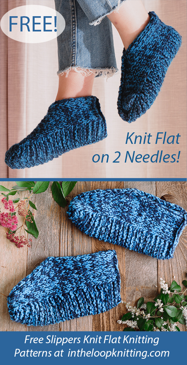 Free Slippers Knitting Pattern Harrisville Slippers Knit Flat on 2 Needles