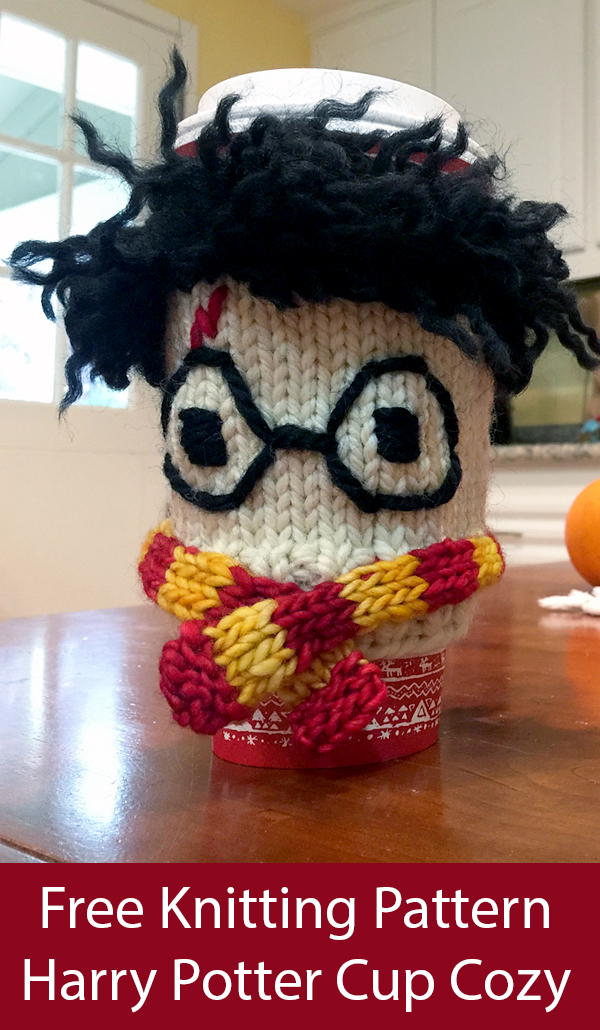 Free Knitting Pattern for Harry Potter Cup Cozy